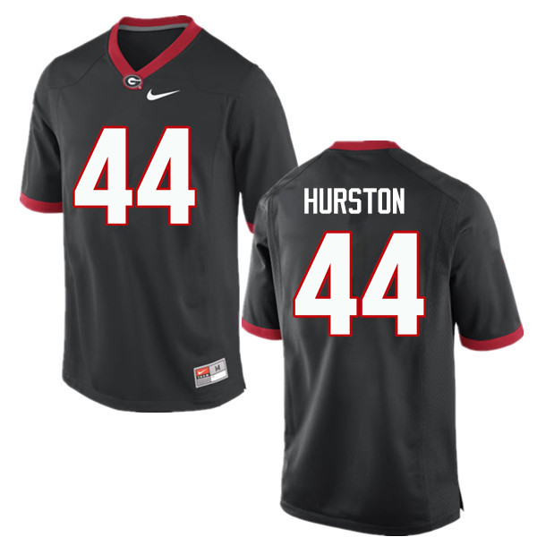 Men Georgia Bulldogs #44 Justin Hurston College Football Jerseys-Black - Click Image to Close